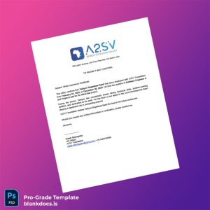 Blank A2SV Foundation Employment Verification Letter Template (Word/PDF) Document Preview - BlankDocs