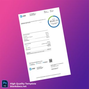 AT T Editable Utility Bill Template in Word and PDF formats