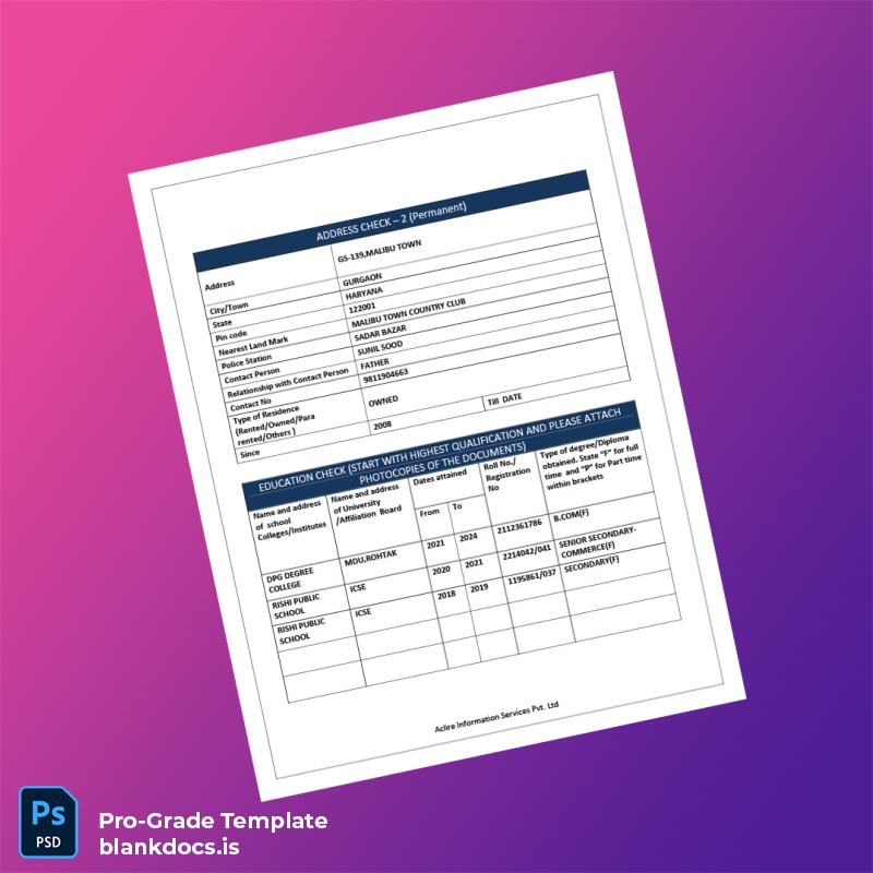 Blank Aclire Information Services Employment Verification Letter Template in Word and PDF formats page 2 Document Preview - BlankDocs
