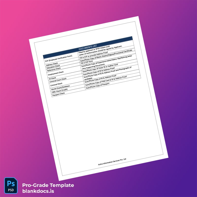 Blank Aclire Information Services Employment Verification Letter Template in Word and PDF formats page 7 Document Preview - BlankDocs