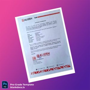 Blank Afghanistan Alizeh Employment Verification Letter Template (Word/PDF) Document Preview - BlankDocs