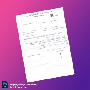 Algeria Alg Rie T L Com Editable Utility Bill Template in Word and PDF formats