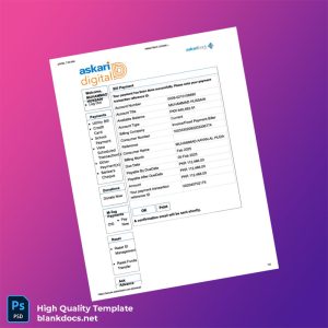 Askari Bank Editable Utility Bill Template in Word and PDF formats