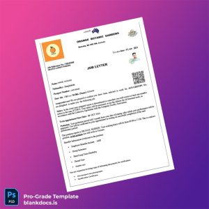 Blank Australia AUS GROUPS Employment Verification Letter Template (Word/PDF) Document Preview - BlankDocs