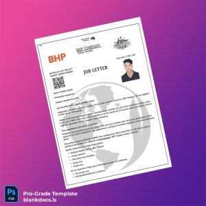 Blank Australia BHP Company Employment Verification Letter Template (Word/PDF) Document Preview - BlankDocs