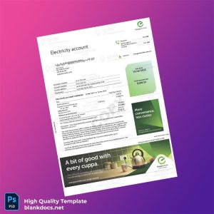 Australia EnergyAustralia Pty Ltd Editable Electricity Bill Template in Word and PDF formats
