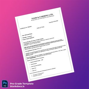 Blank Australia Food Farming LTD Employment Verification Letter Template (Word/PDF) Document Preview - BlankDocs