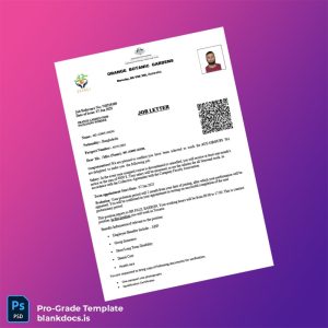 Blank Australia Orange Botanic Gardens Employment Verification Letter Template (Word/PDF) Document Preview - BlankDocs