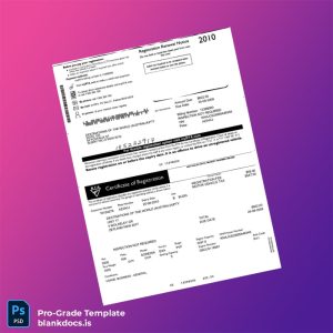 Blank Australia RTA Certificate of Registration Template (Word/PDF) Document Preview - BlankDocs