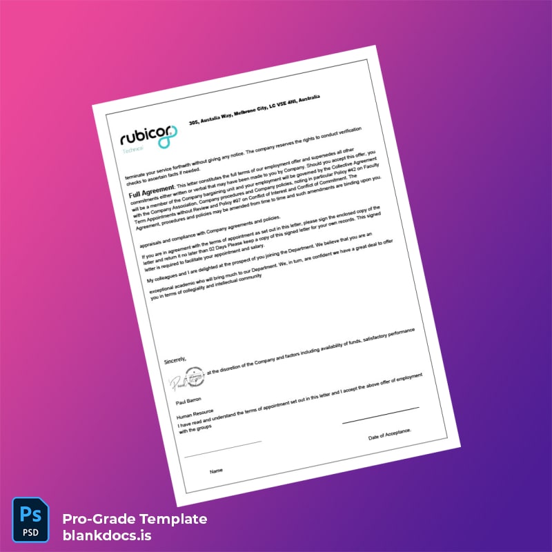 Blank Australia We Employment Verification Letter Template in Word and PDF formats page 2 Document Preview - BlankDocs