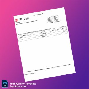 Bangladesh AB Bank Statement Template in Word and PDF formats