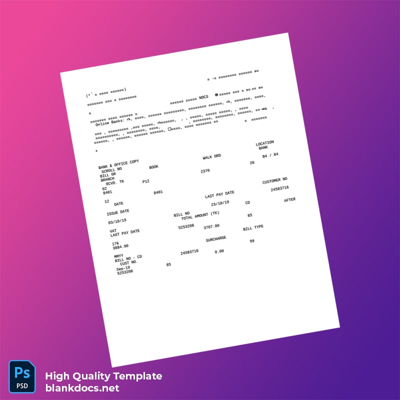 Bangladesh DPDC Editable Electricity Bill Template in Word and PDF formats page 3