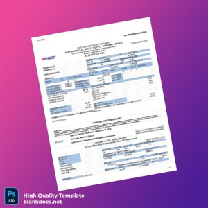 Bangladesh Dinajpur Sadar Sales And Distribution Unit Editable Utility Bill Template in Word and PDF formats