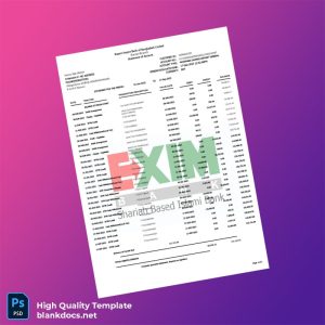 Bangladesh Export Import Bank of Bangladesh Limited Bank Statement Template in Word and PDF formats