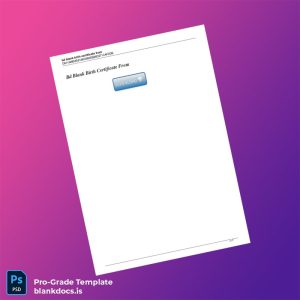 Blank Bangladesh Government Birth Certificate Template (Word/PDF) Document Preview - BlankDocs