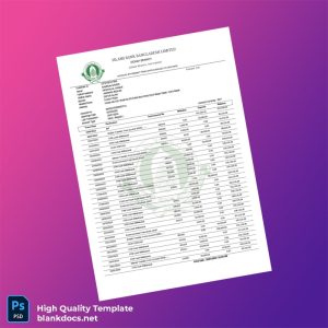 Bangladesh Islami Bank Bank Statement Template in Word and PDF formats