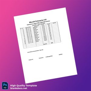 Bangladesh Munshi Enterprise Ltd Editable Utility Bill Template in Word and PDF formats