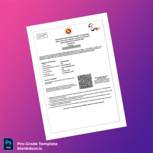 Blank Bangladesh Office of the Chief Controller of Imports and Exports Import Registration Certificate Template in Word and PDF format Document Preview