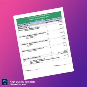 Bank Reconciliation Template in Word and PDF formats