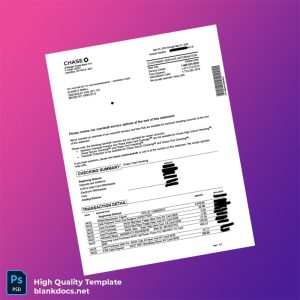 Bank Statement 2 Template in Word and PDF formats