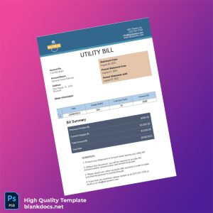 Belgium ABC Powers Editable Utility Bill Template in Word and PDF formats