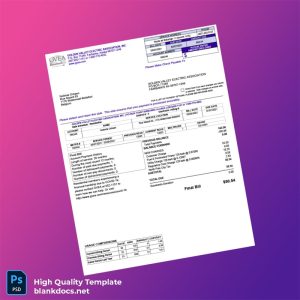 Belgium Golden Valley Electric Association Editable Electricity Bill Template in Word and PDF formats