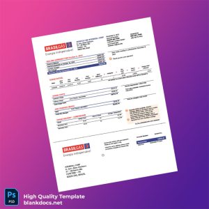 Brazil BRASILG S Editable Gas Bill Template in Word and PDF formats