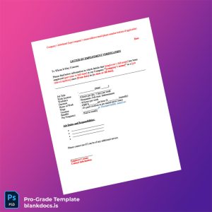 Blank Canada Employment Verification Letter Template (Word/PDF) Document Preview - BlankDocs