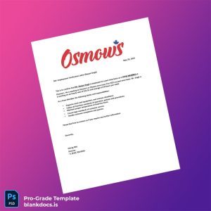 Blank Canada Osmow s Employment Verification Letter Template (Word/PDF) Document Preview - BlankDocs