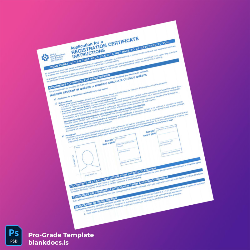 Blank Canada Registration Certificate Template in Word and PDF formats page 2 Document Preview - BlankDocs