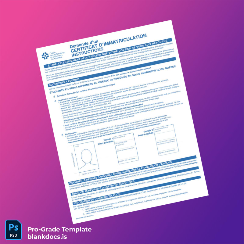 Blank Canada Registration Certificate Template (Word/PDF) Document Preview - BlankDocs