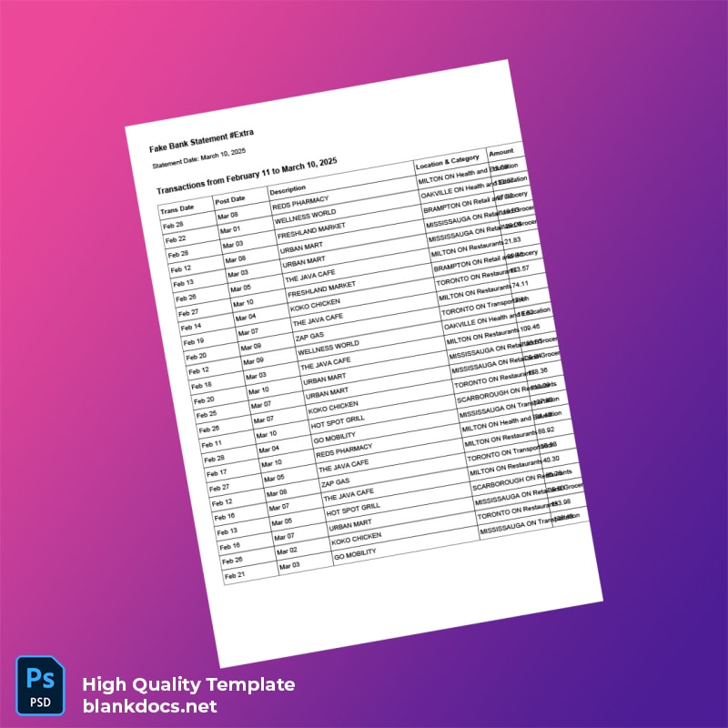 Canada Template in Word and PDF formats