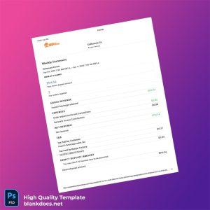 Canada Weekly Statement Template in Word and PDF formats