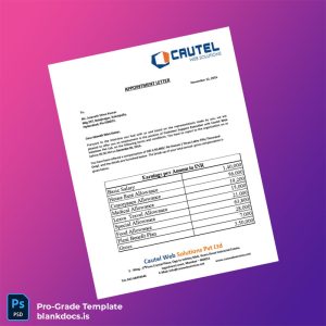 Blank Cautel Web Solutions Pvt Ltd Employment Verification Letter Template (Word/PDF) Document Preview - BlankDocs