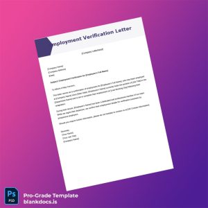Blank Company Name Employment Verification Letter Template (Word/PDF) Document Preview - BlankDocs