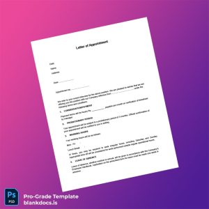 Blank Custom Letter of Appointment Employment Verification Letter Template (Word/PDF) Document Preview - BlankDocs