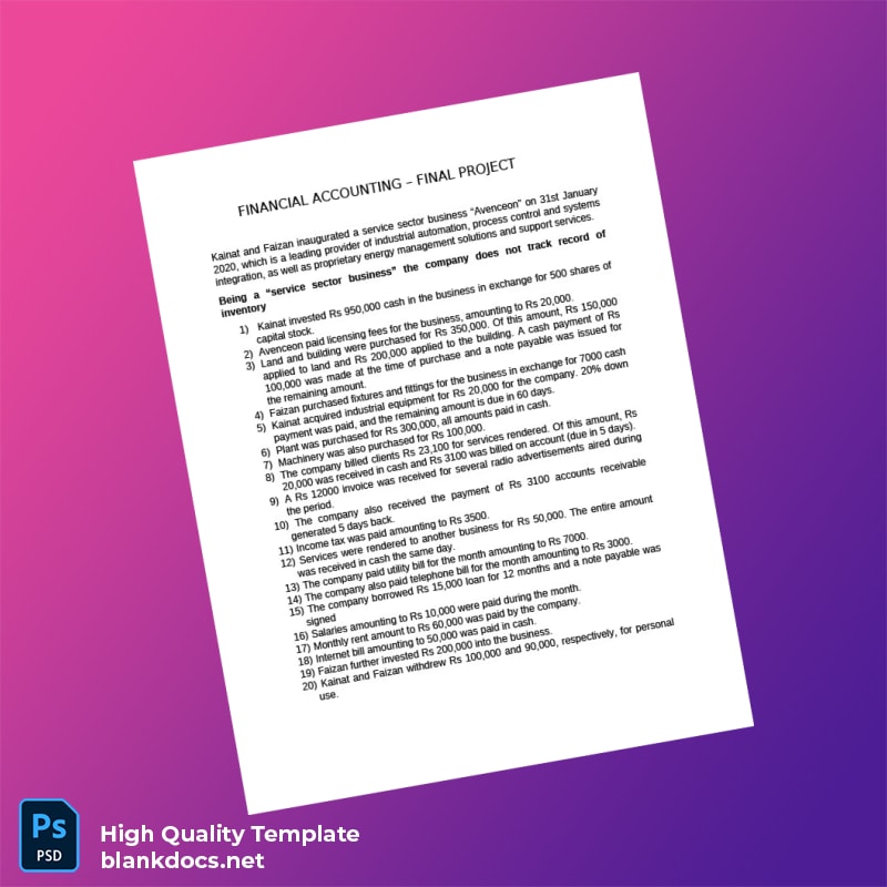 Editable Financial Accounting Template in Word and PDF formats