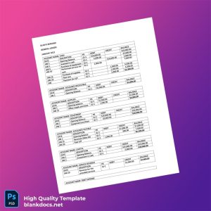 Editable General Ledger Template in Word and PDF formats