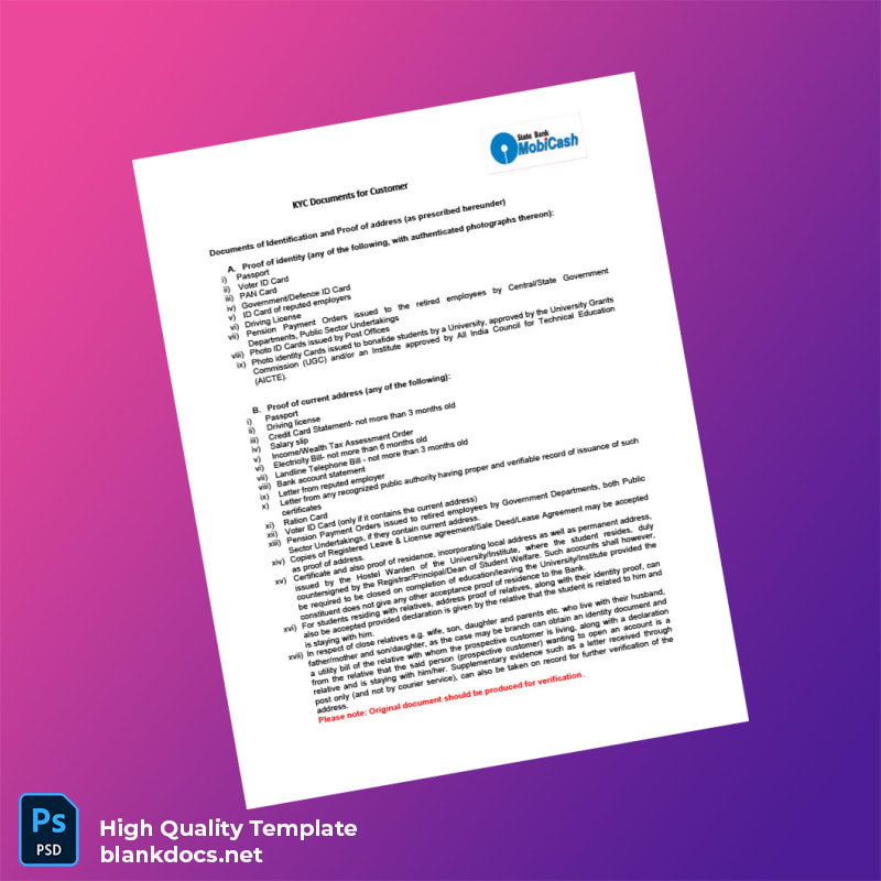 Editable Identity Document Template in Word and PDF formats