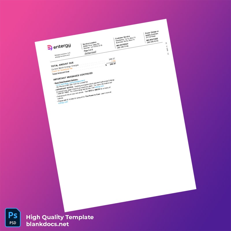 Editable Utility Bill Template in Word and PDF formats page 3
