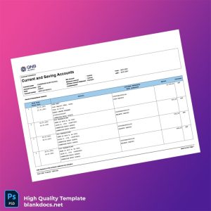 Egypt QNB Bank Statement Template in Word and PDF formats
