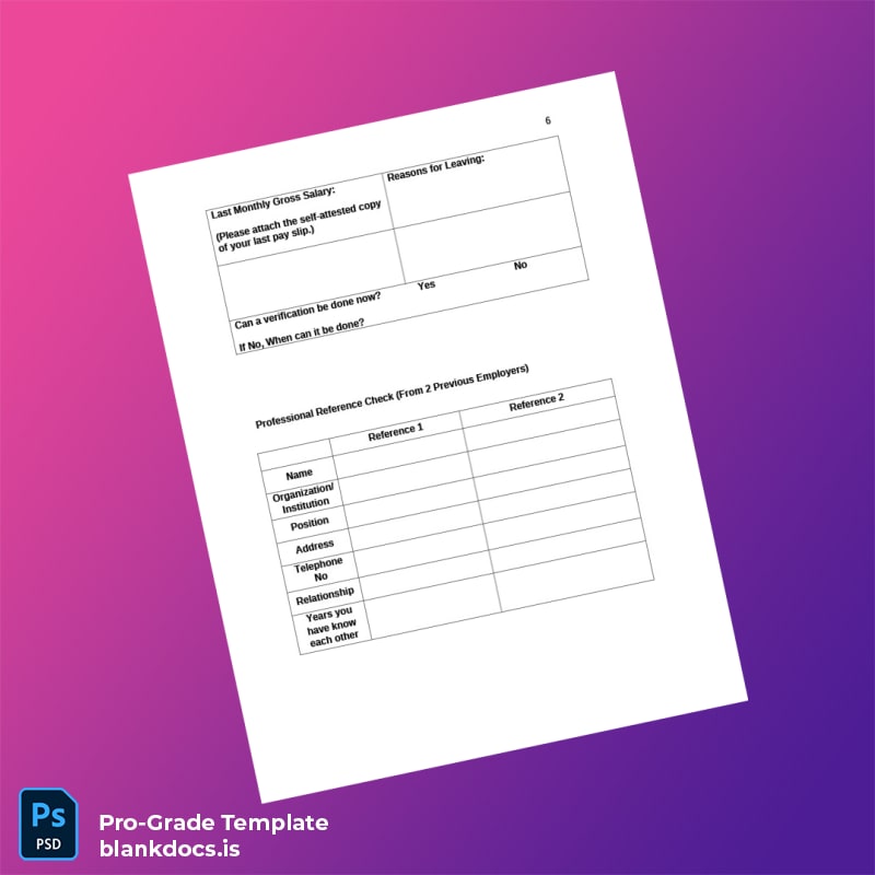Blank Employee Verification Form Template in Word and PDF formats page 6 Document Preview - BlankDocs