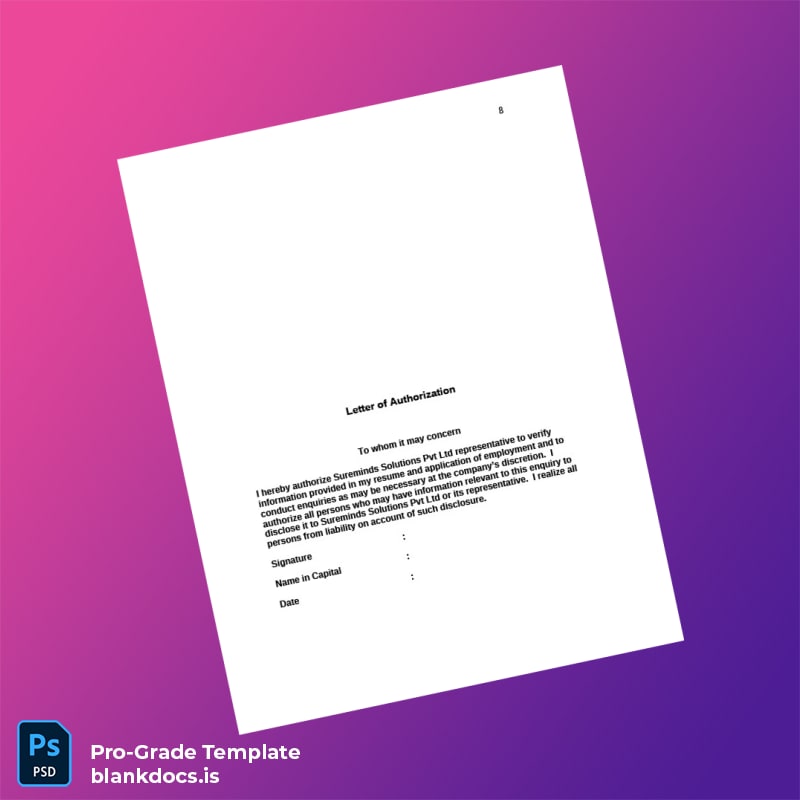 Blank Employee Verification Form Template in Word and PDF formats page 8 Document Preview - BlankDocs