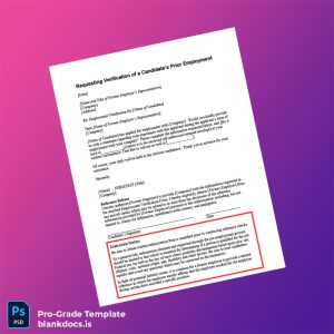 Blank Employment Verification Request Letter Template (Word/PDF) Document Preview - BlankDocs
