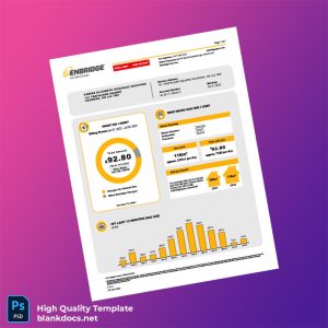 Enbridge Gas Inc Editable Electricity Bill Template in Word and PDF formats