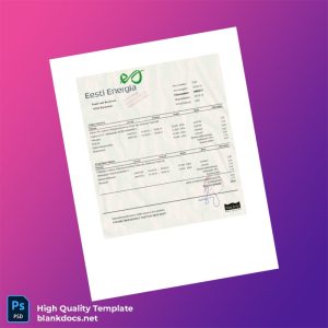 Estonia Raid Ko Editable Utility Bill Template in Word and PDF formats