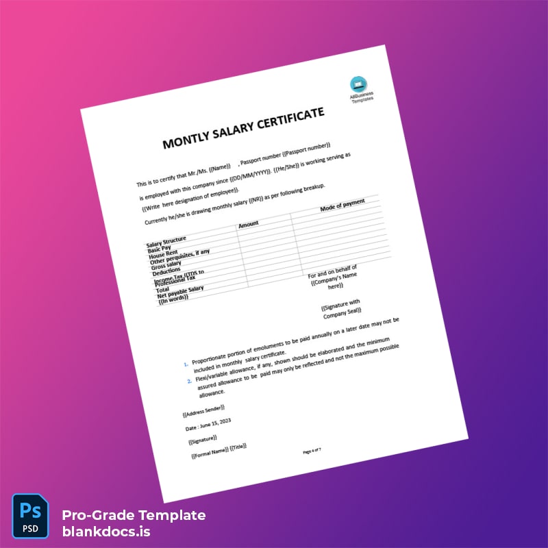 Blank Experience Certificate Template in Word and PDF formats page 4 Document Preview - BlankDocs