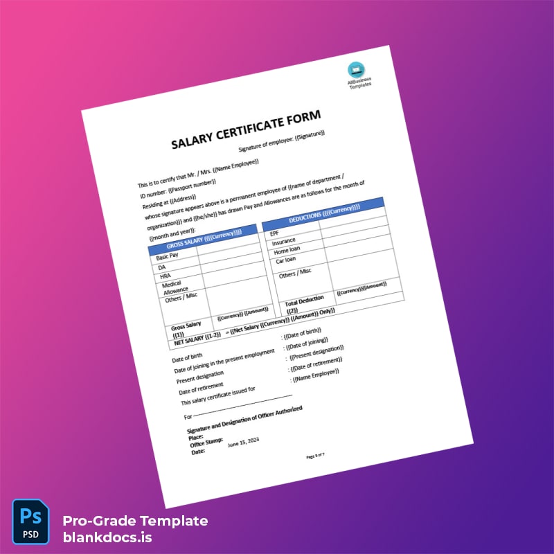 Blank Experience Certificate Template in Word and PDF formats page 5 Document Preview - BlankDocs