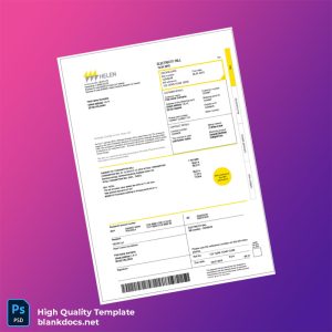 Finland Helen Ltd Editable Electricity Bill Template in Word and PDF formats
