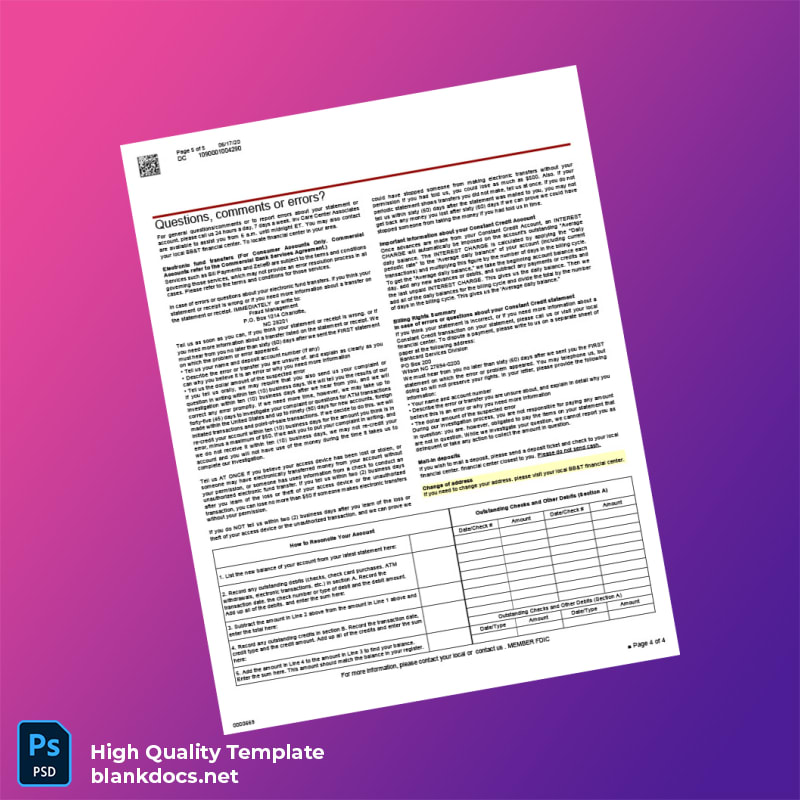 France BBT Bank Statement Template in Word and PDF formats page 4